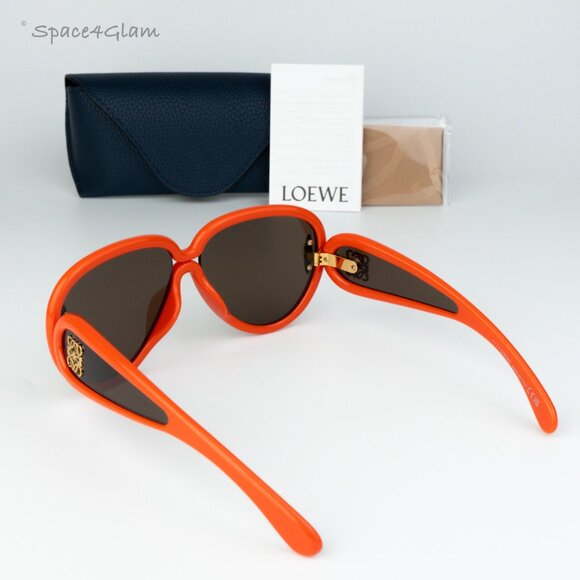 Loewe Women Sunglasses Shiny Orange Brown Pilot LW40132I 42E NEW AUTHENTIC - Picture 8 of 10